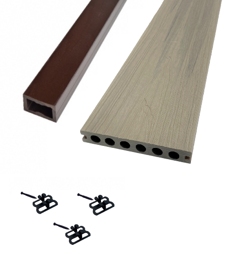 KIT Complet Terrasse Bois Composite SUPRADECK - Nevado - 22x140x2200 mm