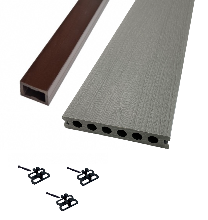 KIT Complet Terrasse Bois Composite SUPRADECK - Gris - 22x140x2200 mm