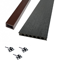 KIT Complet Terrasse Bois Composite SUPRADECK - Noir - 22x140x2200 mm