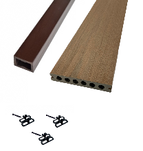 KIT Complet Terrasse Bois Composite SUPRADECK - Teck - 22x140x2200 mm